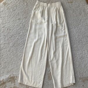 1.STATE Cream Wide-Leg Linen-like Pants